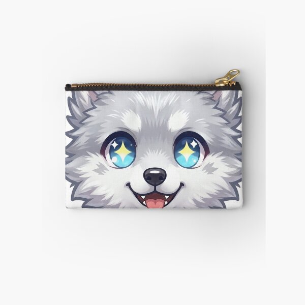 Item preview, Cyber Wolf Kawaii Sticker — Luna Silver Wolf Pup Futuristic Art Kids Gift NeoTigLuna   designed and sold by NeoTigLuna.