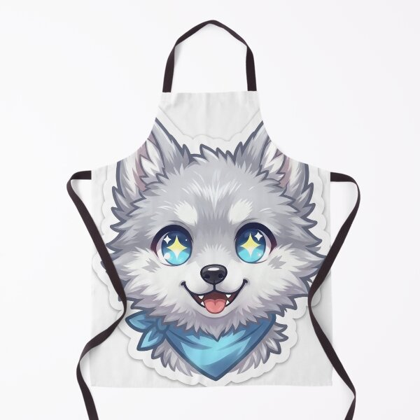 Item preview, Cyber Wolf Kawaii Sticker — Luna Silver Wolf Pup Futuristic Art Kids Gift NeoTigLuna   designed and sold by NeoTigLuna.