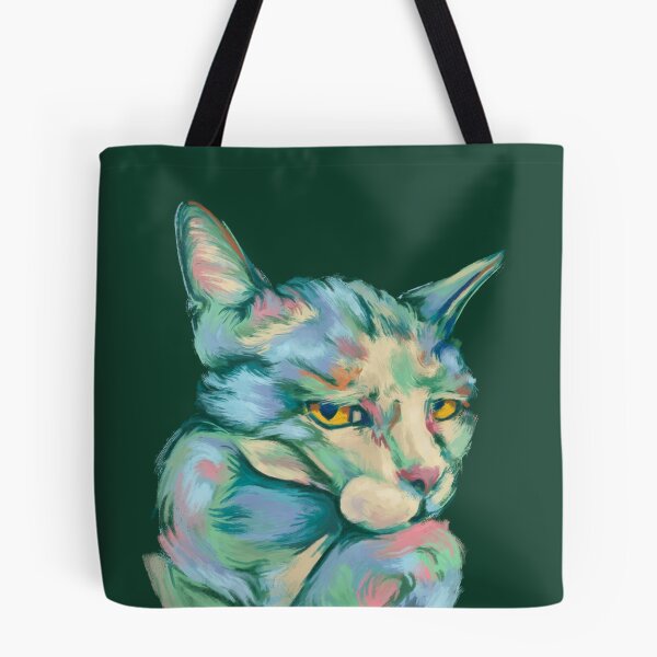 Item preview, Funny judging cat painting with pastel colors designed and sold by NadiaChevrel.