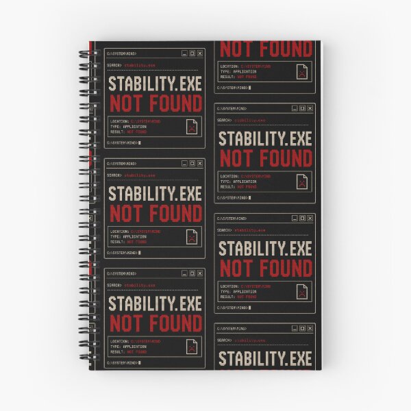 Item preview, Stability.exe Not Found – Retro Terminal Error Humor Design designed and sold by Mad Factory Designs.