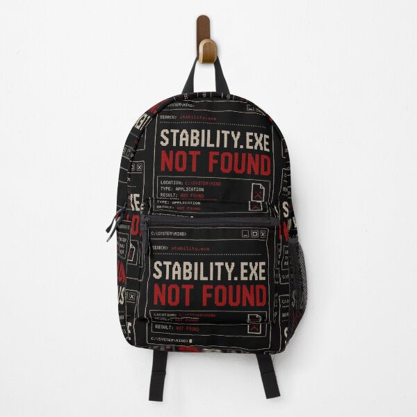 Item preview, Stability.exe Not Found – Retro Terminal Error Humor Design designed and sold by Mad Factory Designs.