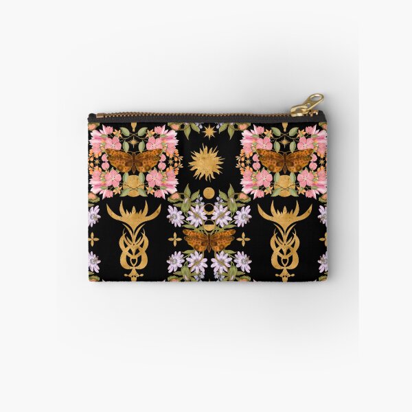 Item preview, Mystical Gothic Moth And Gold Floral Pattern designed and sold by Grin Katalina Floral Patterns & Cozy Art.
