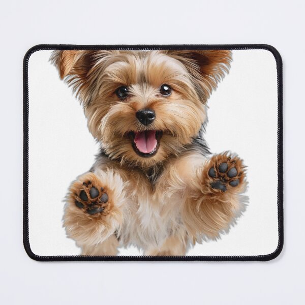 Item preview, Happy Yorkshire Terrier Jumping Puppy Yorkie Dog Art designed and sold by UniqYou.