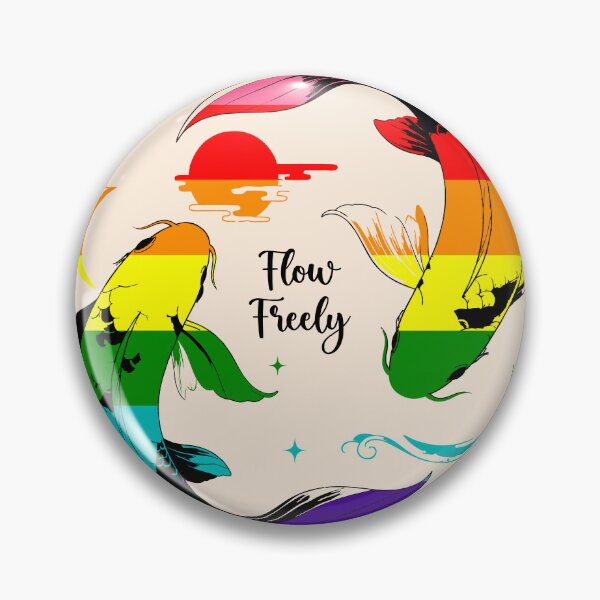 Item preview, Flow Freely – Rainbow Koi Fish Pride Illustration designed and sold by curushop.