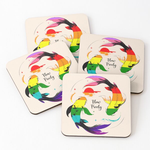 Item preview, Flow Freely – Rainbow Koi Fish Pride Illustration designed and sold by curushop.