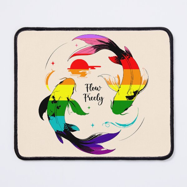Item preview, Flow Freely – Rainbow Koi Fish Pride Illustration designed and sold by curushop.