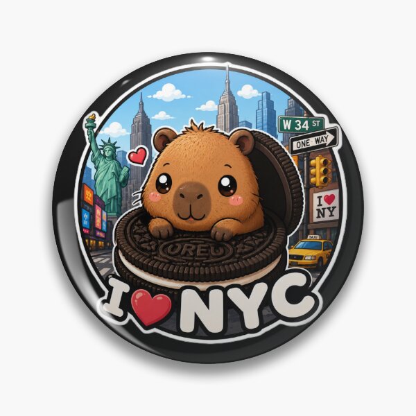 Item preview, Kawaii Capybara in Cookie – Cute NYC Travel & Foodie Design designed and sold by AstraDrip Studio.