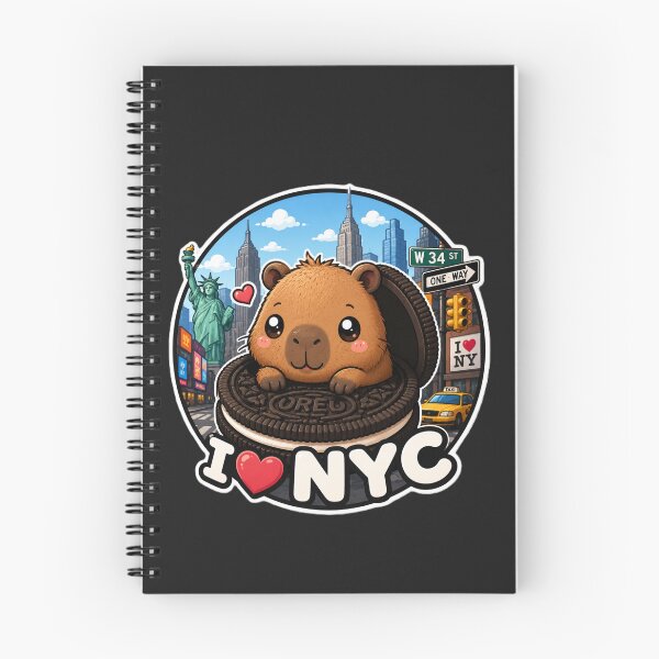 Item preview, Kawaii Capybara in Cookie – Cute NYC Travel & Foodie Design designed and sold by AstraDrip Studio.