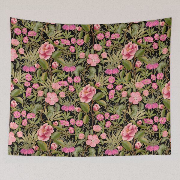 Item preview, Dense Pink Wildflower Meadow Seamless Pattern designed and sold by Grin Katalina Floral Patterns & Cozy Art.