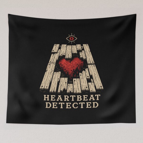 Item preview, Heartbeat Detected Tell-Tale Heart Pixel Art Gaming Parody designed and sold by Fenay Designs.