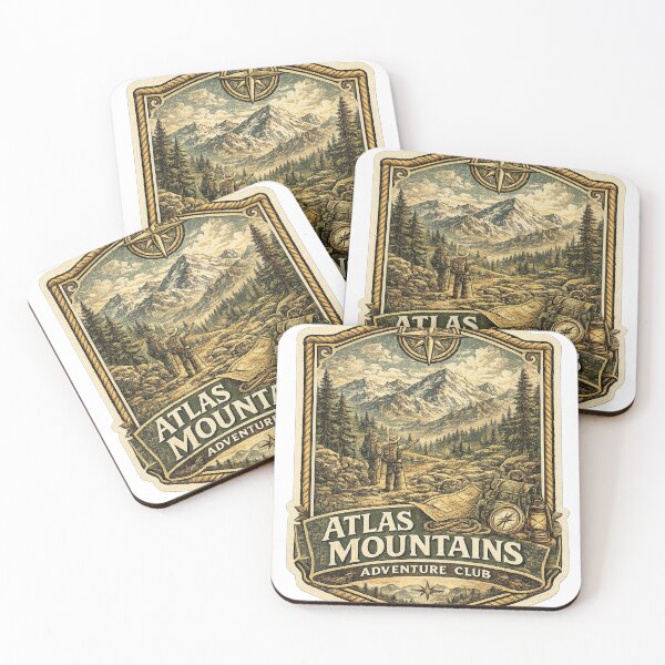 Item preview, Atlas Mountains Adventure Club Vintage Hiking Badge | Morocco Outdoors designed and sold by FantasyFlicker.