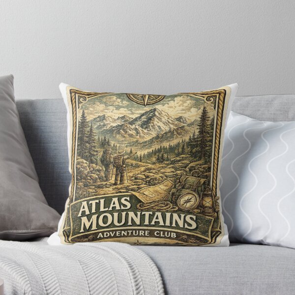 Item preview, Atlas Mountains Adventure Club Vintage Hiking Badge | Morocco Outdoors designed and sold by FantasyFlicker.