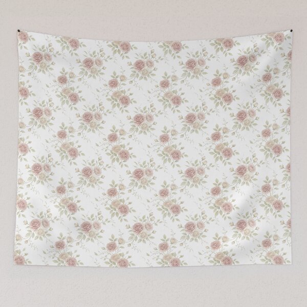 Item preview, Vintage Pink and White Roses on Black designed and sold by Opal Aura .