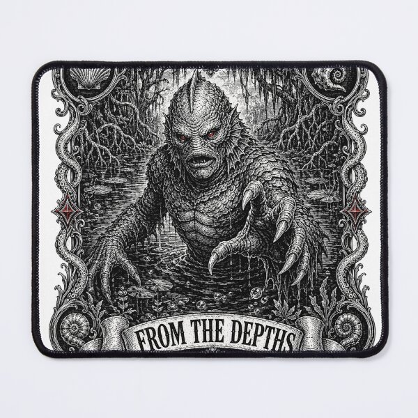 Item preview, Creature From the Depths - Gothic Sea Monster Woodcut designed and sold by Riah Studio.