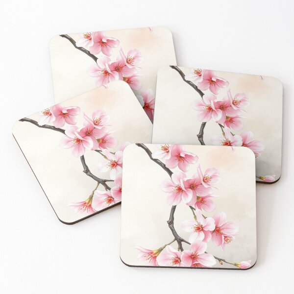 Item preview, Soft Watercolor Pink Cherry Blossom Branch designed and sold by Vida e Arte.