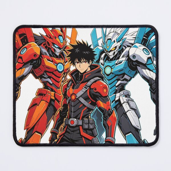 Item preview, Anime Hero with Orange & Blue Mecha Robots designed and sold by wojtas90.