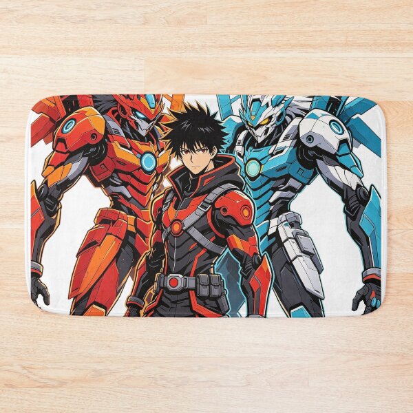 Item preview, Anime Hero with Orange & Blue Mecha Robots designed and sold by wojtas90.