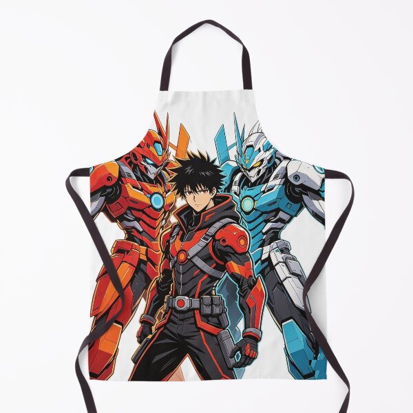 Item preview, Anime Hero with Orange & Blue Mecha Robots designed and sold by wojtas90.