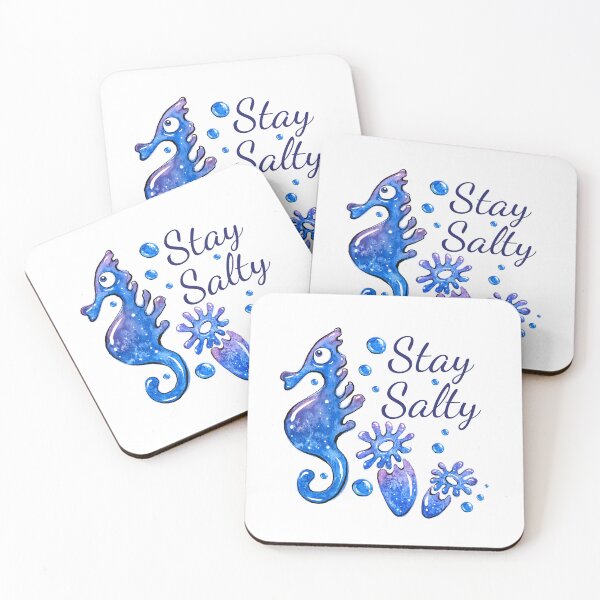 Item preview, Quote stay salty watercolor art designed and sold by Deepness2023.