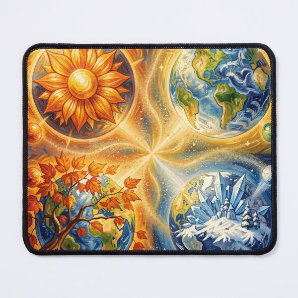 Item preview, Four Seasons Cosmic Sun Earth Autumn Winter Art designed and sold by Pioneer Spirit Market.