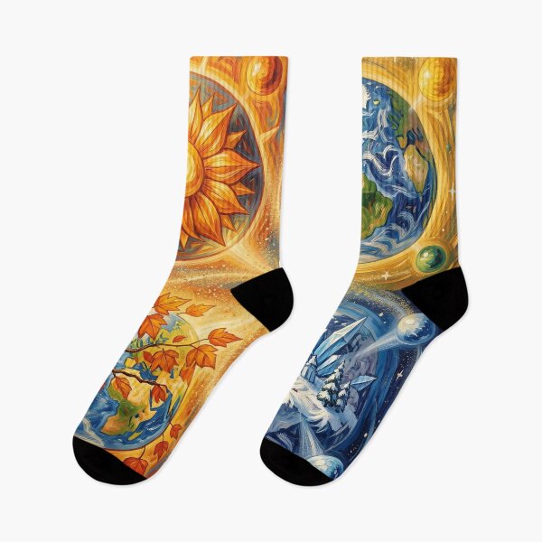Item preview, Four Seasons Cosmic Sun Earth Autumn Winter Art designed and sold by Pioneer Spirit Market.
