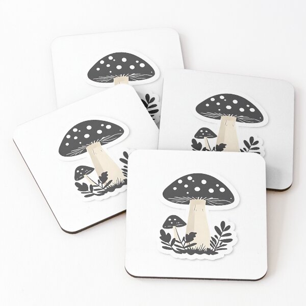 Item preview, Woodland Charm: Cute Minimalist Mushroom Silhouett designed and sold by Mercella-Inc.