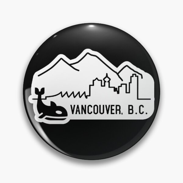 Item preview, Vancouver B.C. Canada Line Art Whale Black White designed and sold by TackyTime.