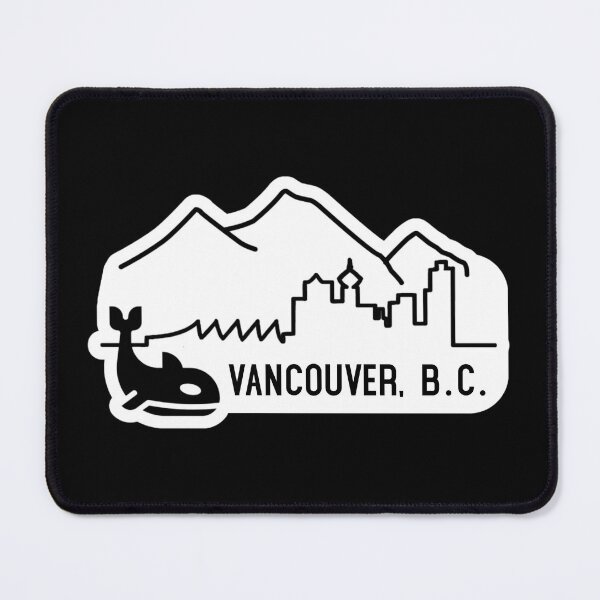 Item preview, Vancouver B.C. Canada Line Art Whale Black White designed and sold by TackyTime.