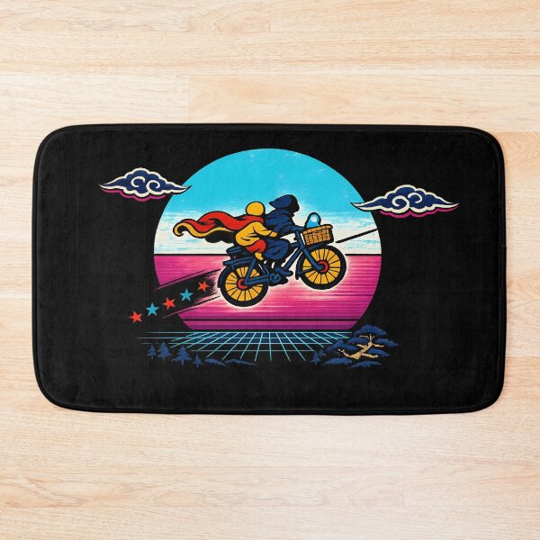 Item preview, Neon Retro Synthwave Ukiyo‑E Moon Flight designed and sold by KungPowUnicorn.