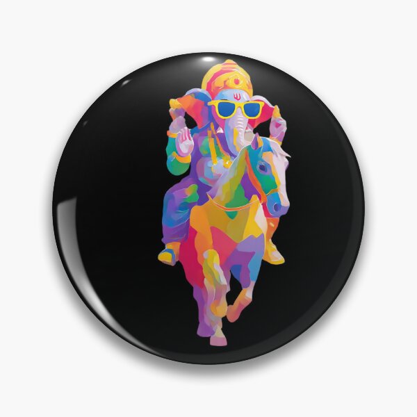 Item preview, Ganesha Riding Horse Neon Psychedelic Pop Art designed and sold by PANNARUK THAILAND.