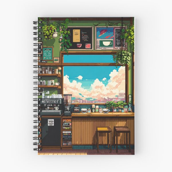 Item preview, Cozy Cafe Window Pixel art designed and sold by fredcomeaux8.