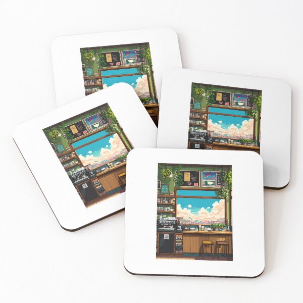 Item preview, Cozy Cafe Window Pixel art designed and sold by fredcomeaux8.