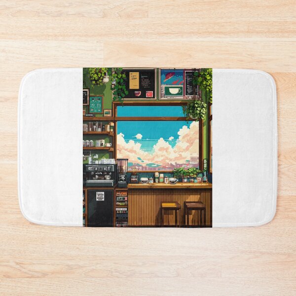 Item preview, Cozy Cafe Window Pixel art designed and sold by fredcomeaux8.