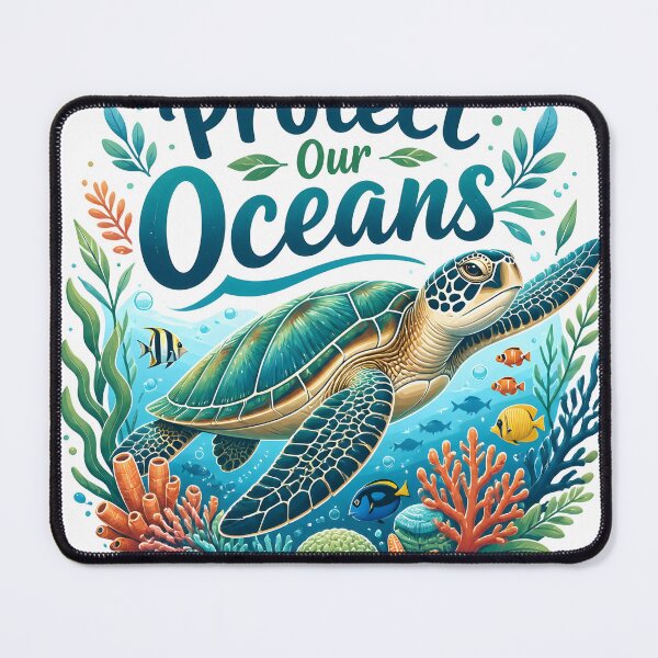 Item preview, Protect Our Oceans Sea Turtle Underwater Coral Reef Art designed and sold by Luna-Flow.