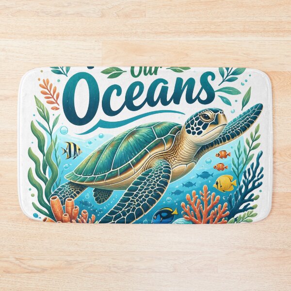 Item preview, Protect Our Oceans Sea Turtle Underwater Coral Reef Art designed and sold by Luna-Flow.