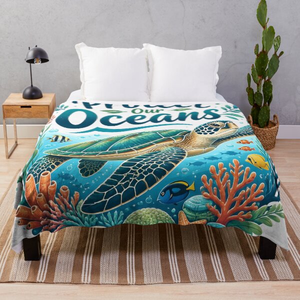 Item preview, Protect Our Oceans Sea Turtle Underwater Coral Reef Art designed and sold by Luna-Flow.