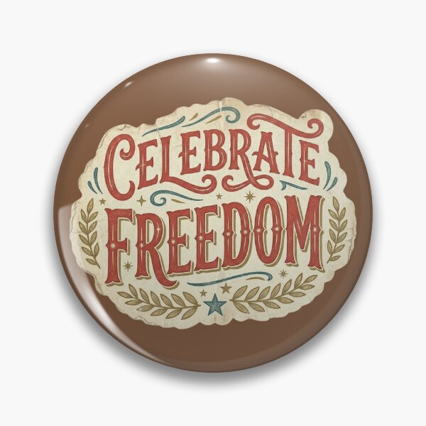 Item preview, Celebrate Freedom Vintage Typography Emblem designed and sold by Lamlamiu.
