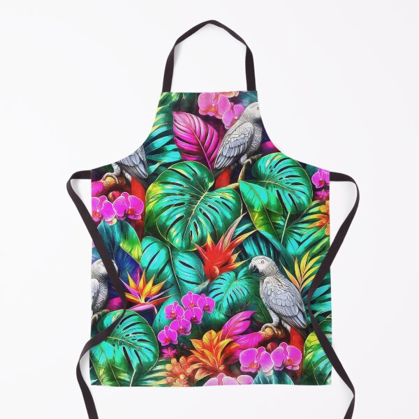Item preview, Grey Parrot Jungle Dreams Seamless Surface Pattern designed and sold by taiche.