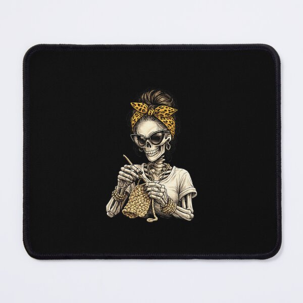 Item preview, Funny Crochet Skeleton Messy Bun Leopard Bow Hooking designed and sold by Ali-printshop.