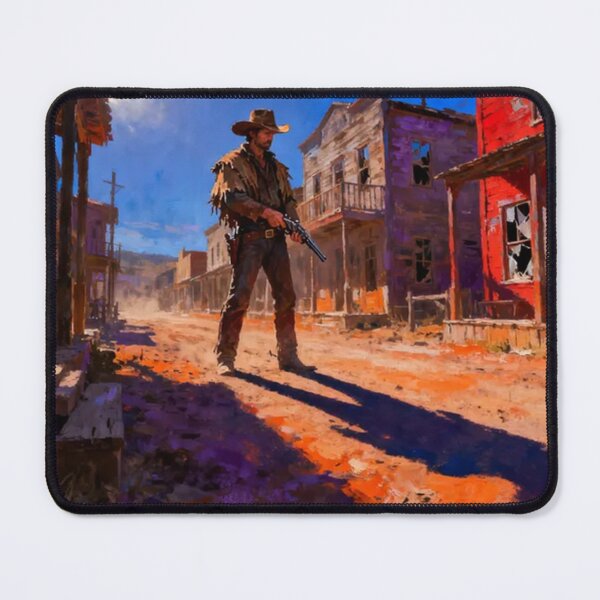 Item preview, Cowboy in Ghost Town Western Street Painting designed and sold by Pioneer Spirit Market.
