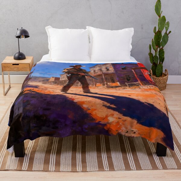 Item preview, Cowboy in Ghost Town Western Street Painting designed and sold by Pioneer Spirit Market.