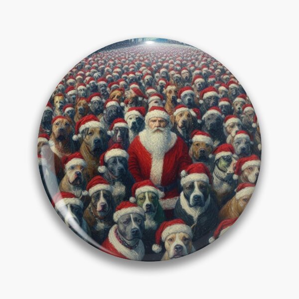 Item preview, Santa with Pitbulls designed and sold by 123ks.