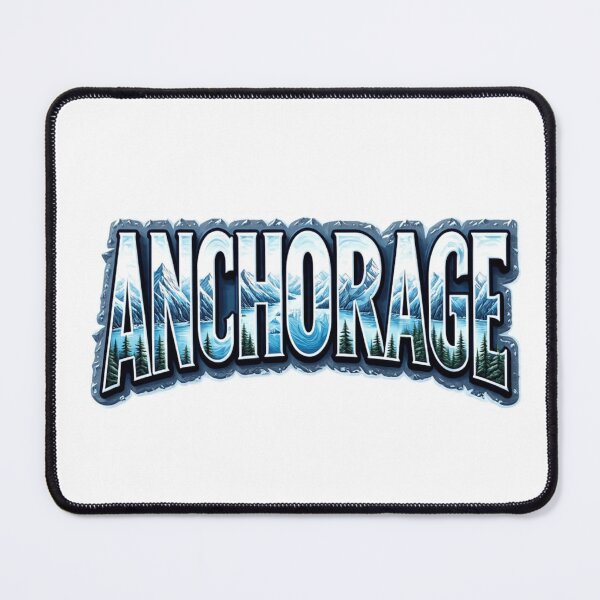 Item preview, Anchorage Mountain Travel Typography Sticker designed and sold by Imaginarium of Chaos falcon88 .