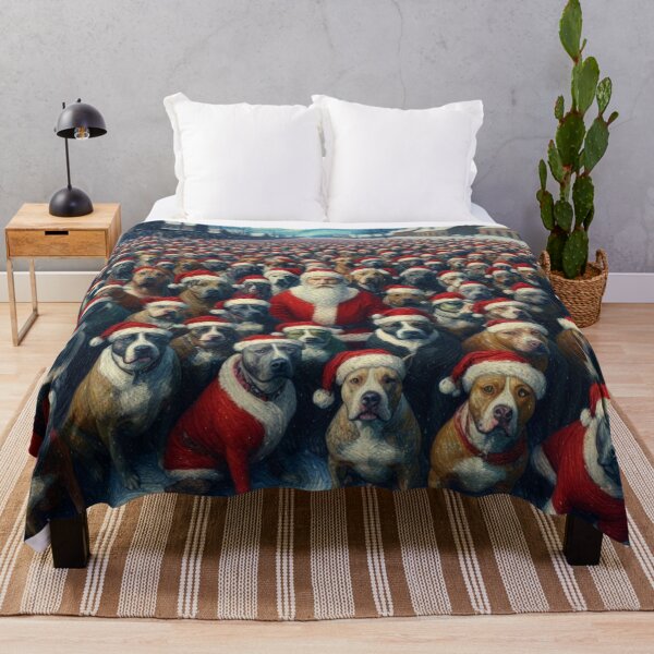 Item preview, Santa with Pitbulls designed and sold by 123ks.