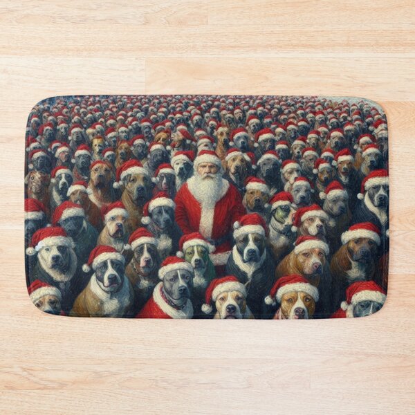 Item preview, Santa with Pitbulls designed and sold by 123ks.