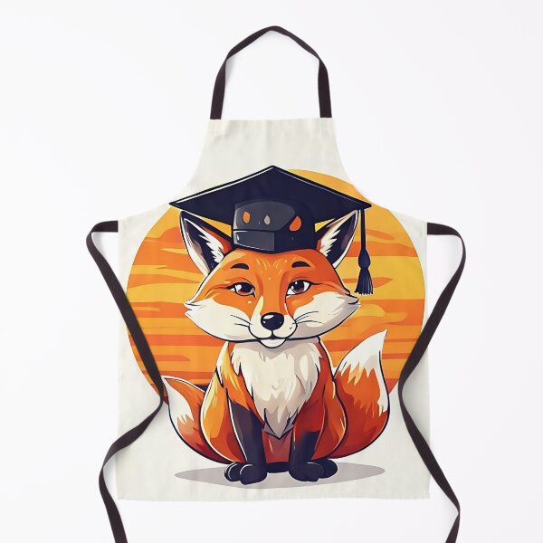 Item preview, Groovy Grad: Retro 70s Fox Mascot Graduation Cap C designed and sold by Mercella-Inc.