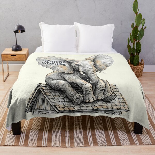 Item preview, Escuchando todo: Elefante gracioso en el tejado (obra de arte) designed and sold by SoulPT.
