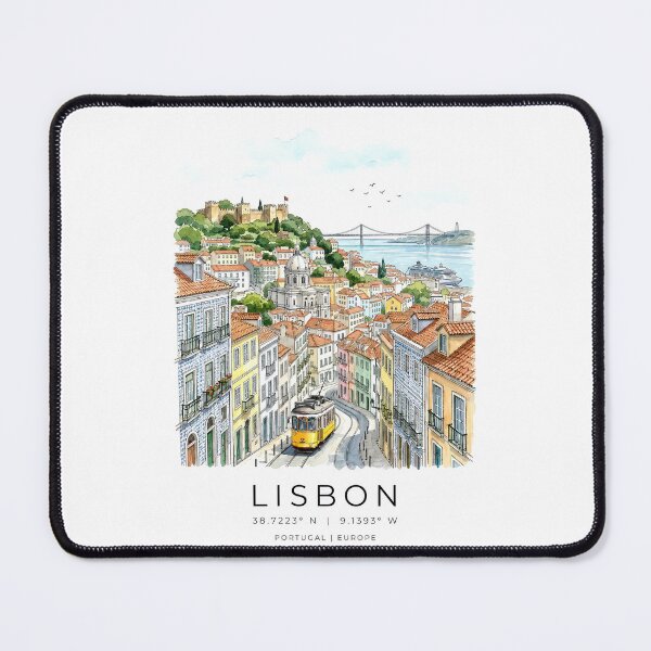 Item preview, Lisbon cityscape in watercolor style designed and sold by annejunker99.
