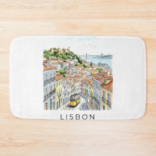 Item preview, Lisbon cityscape in watercolor style designed and sold by annejunker99.