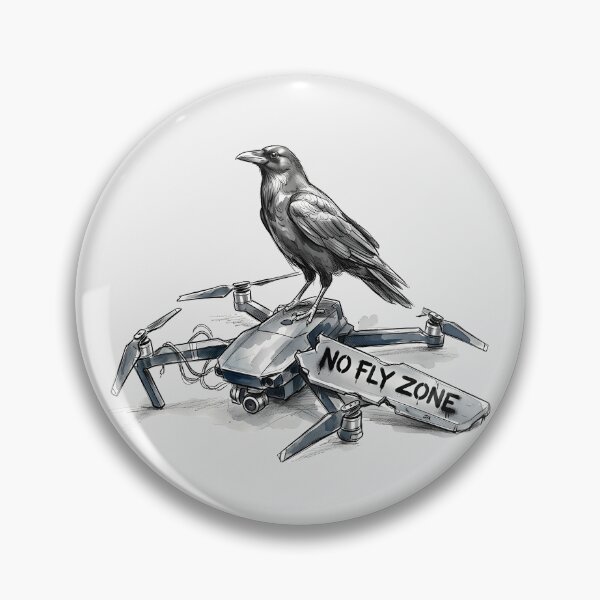 Item preview, No Fly Zone: Defiant Raven and Broken Drone Art designed and sold by SoulPT.